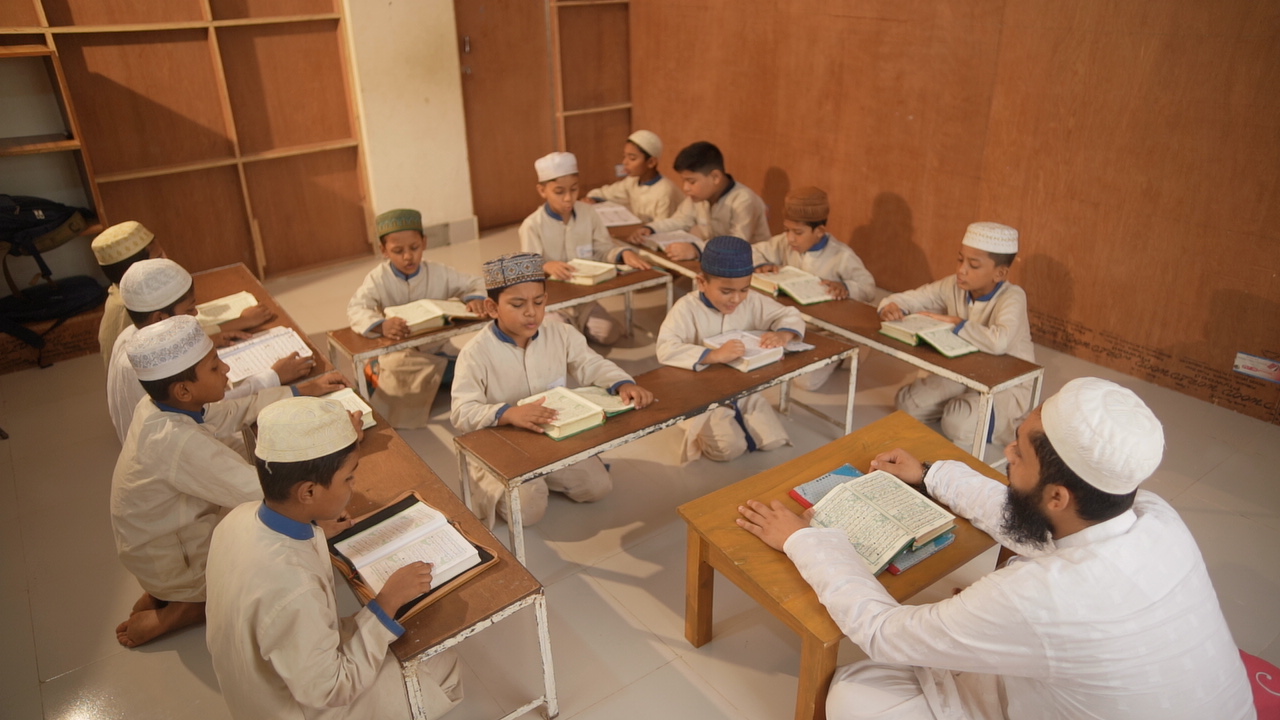Students learning Islamic knowledge